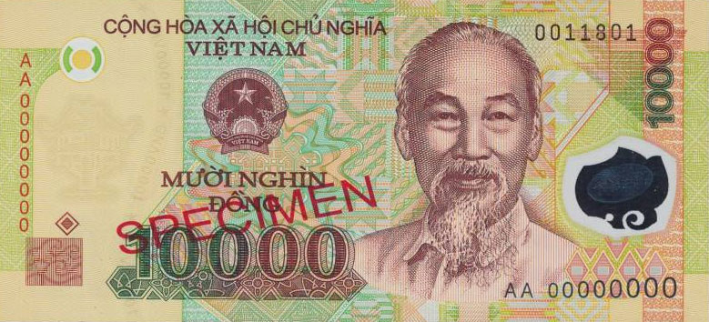 Front of Vietnam p119s: 10000 Dong from 2009