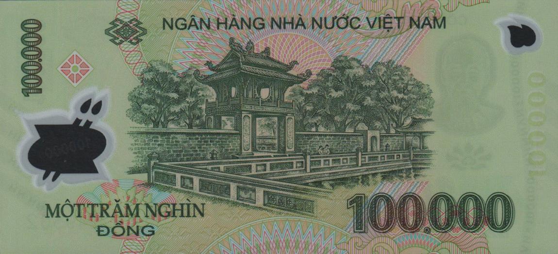 Back of Vietnam p122n: 100000 Dong from 2017