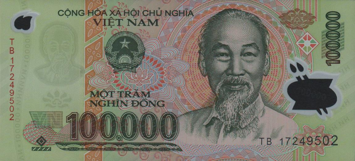 Front of Vietnam p122n: 100000 Dong from 2017