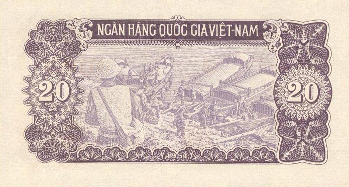 Back of Vietnam p60a: 20 Dong from 1951
