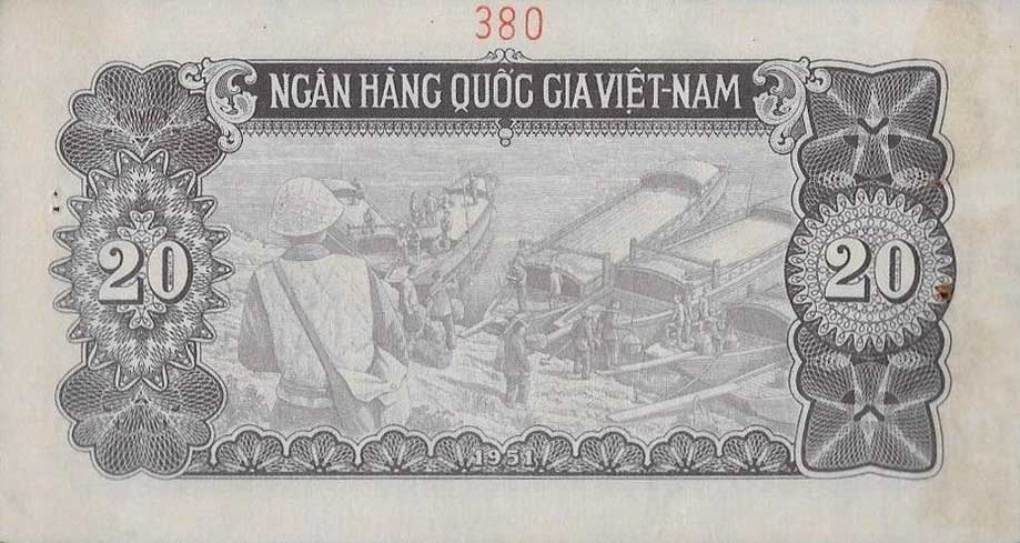 Back of Vietnam p60s2: 20 Dong from 1951