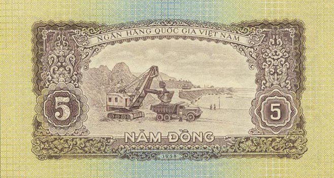 Back of Vietnam p73a: 5 Dong from 1958