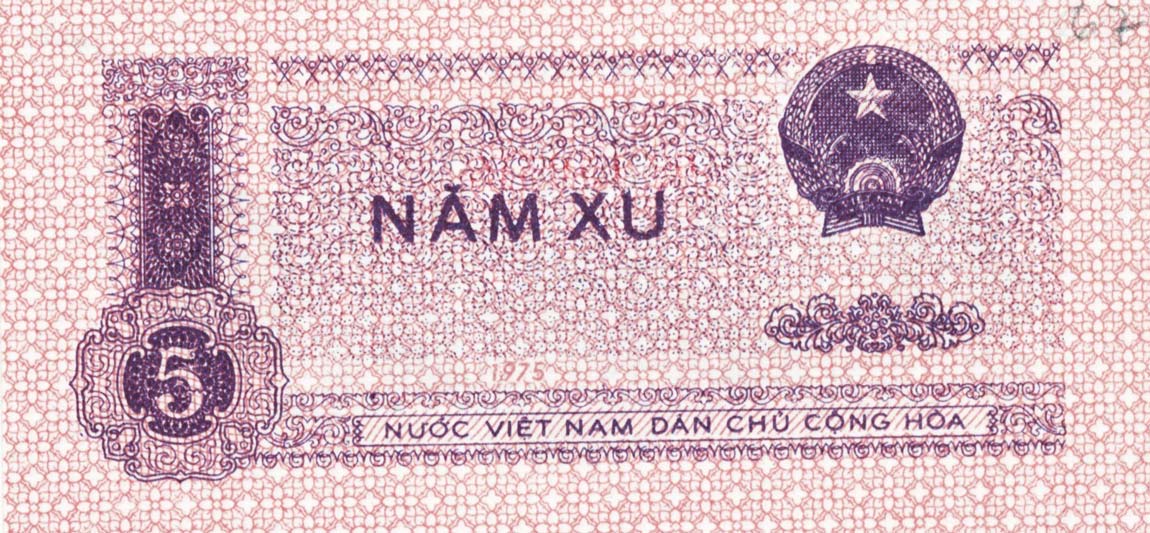 Front of Vietnam p76a: 5 Xu from 1975