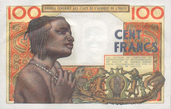 Back of West African States p101Aa: 100 Francs from 1961