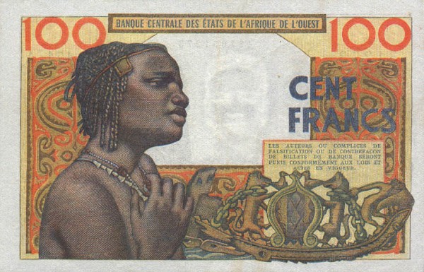 Back of West African States p101Ac: 100 Francs from 1961