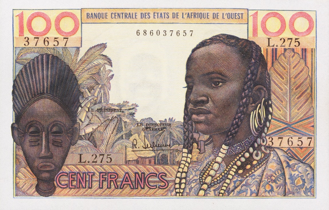 Front of West African States p101Ag: 100 Francs from 1961