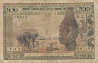p102Ae from West African States: 500 Francs from 1959