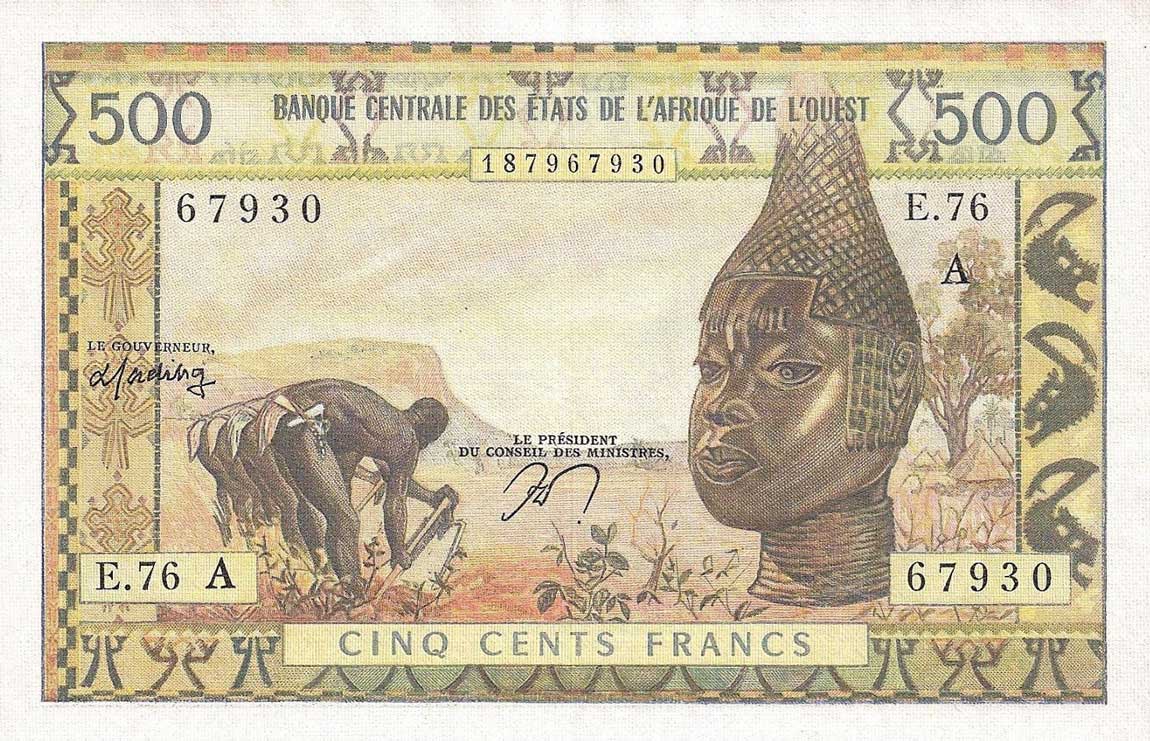 Front of West African States p102Am: 500 Francs from 1959