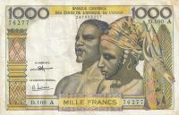 p103Ai from West African States: 1000 Francs from 1959