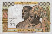 Gallery image for West African States p103Am: 1000 Francs
