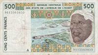 p110Aa from West African States: 500 Francs from 1991