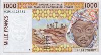 p111Ak from West African States: 1000 Francs from 2002