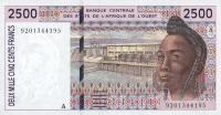 p112Aa from West African States: 2500 Francs from 1992