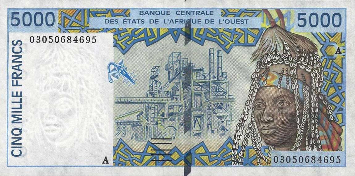 Front of West African States p113Am: 5000 Francs from 2003