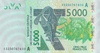 Gallery image for West African States p117Ao: 5000 Francs