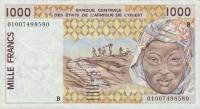 p211Bl from West African States: 1000 Francs from 2001