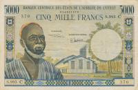 p304Ch from West African States: 5000 Francs from 1961