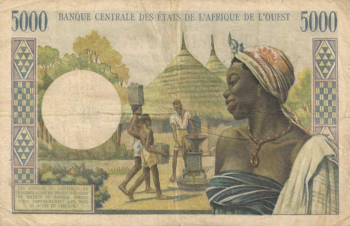 Back of West African States p304Ci: 5000 Francs from 1961