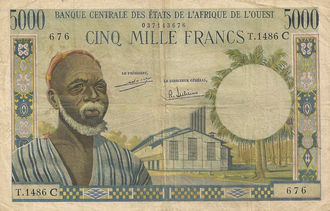 Front of West African States p304Ci: 5000 Francs from 1961