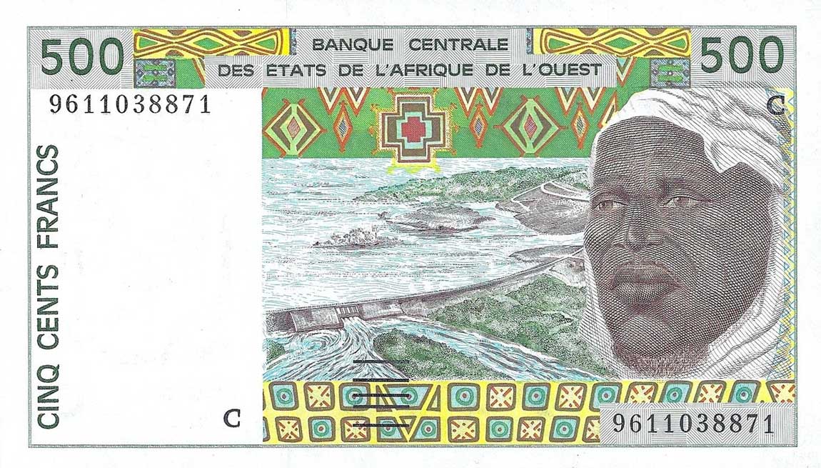 Front of West African States p310Cf: 500 Francs from 1996