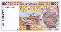 p311Cj from West African States: 1000 Francs from 1999