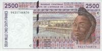 p312Cc from West African States: 2500 Francs from 1994