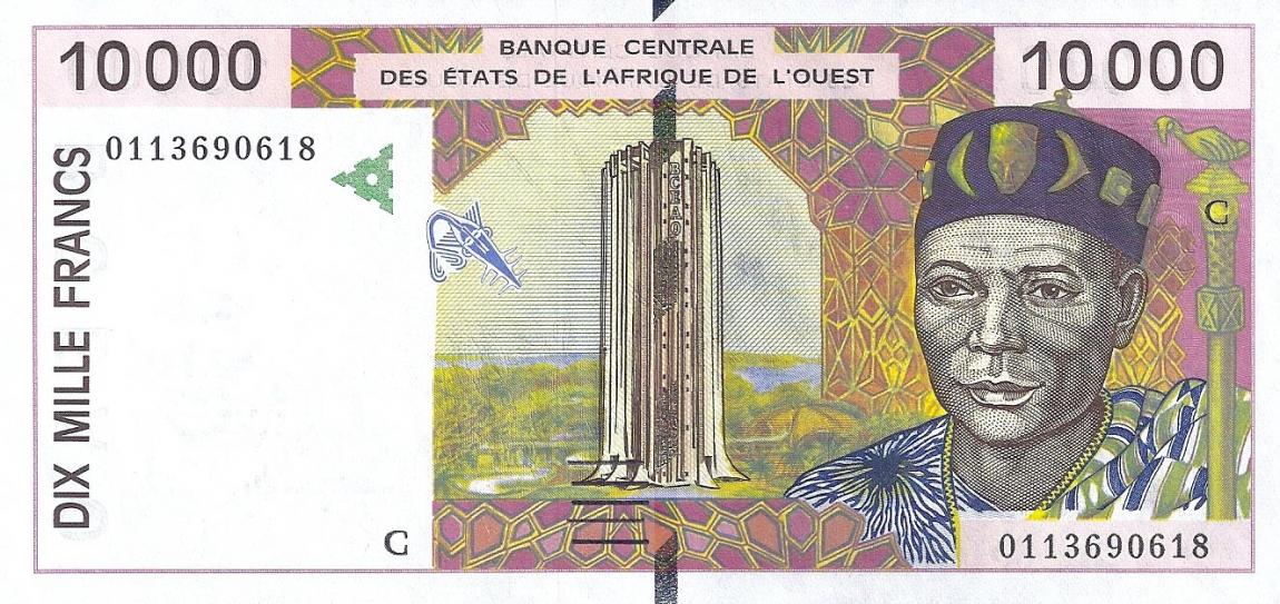 Front of West African States p314Cj: 10000 Francs from 2001