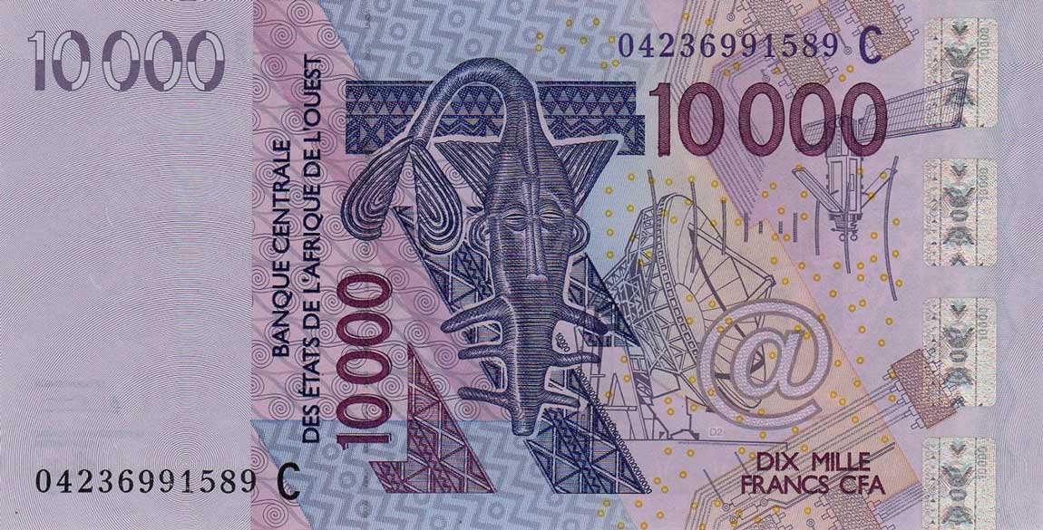 Front of West African States p318Cb: 10000 Francs from 2004