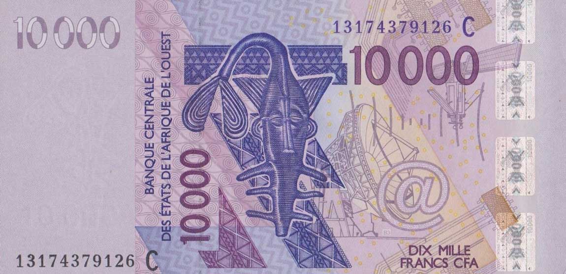 Front of West African States p318Cm: 10000 Francs from 2013
