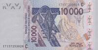 p318Cq from West African States: 10000 Francs from 2017