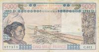 p407Db from West African States: 5000 Francs from 1989