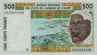 p410Dc from West African States: 500 Francs from 1993