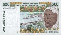 p410Dn from West African States: 500 Francs from 2003
