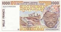 Gallery image for West African States p411Dl: 1000 Francs