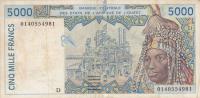 Gallery image for West African States p413Dj: 5000 Francs