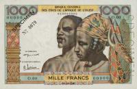 Gallery image for West African States p4s: 1000 Francs