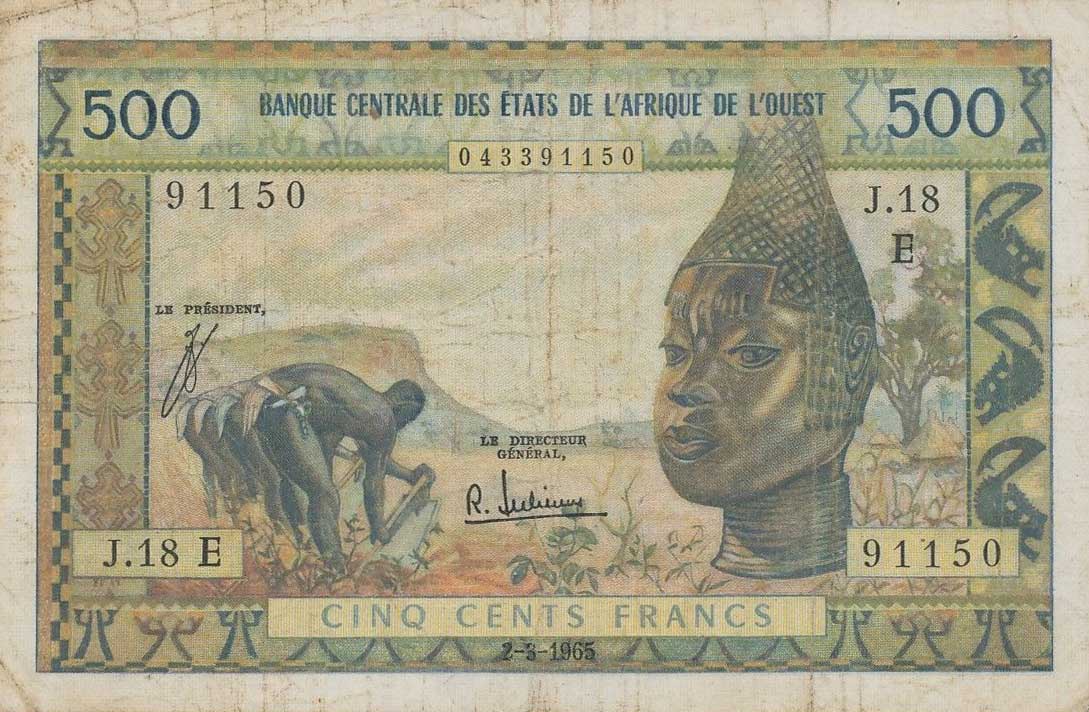 Front of West African States p502Ee: 500 Francs from 1965