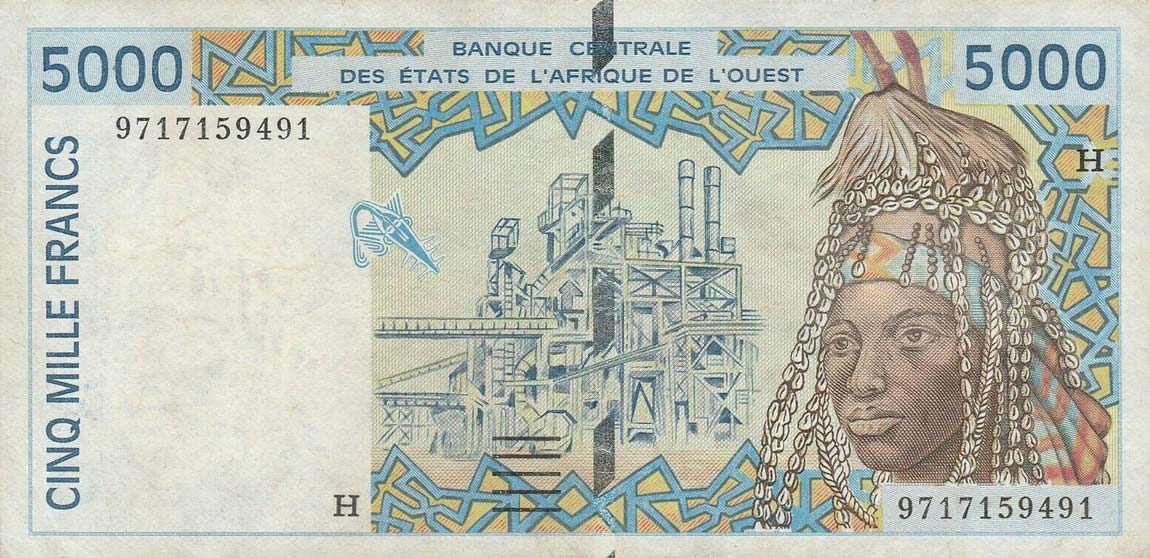 Front of West African States p603He: 1000 Francs from 1965