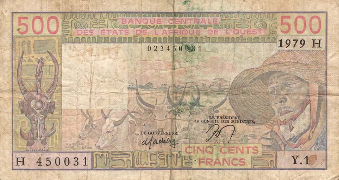 Front of West African States p605Ha: 500 Francs from 1979