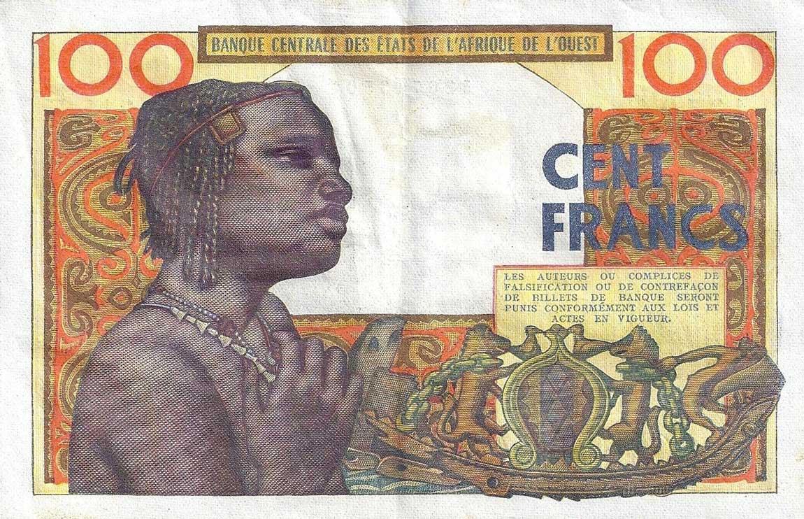 Back of West African States p701Kd: 100 Francs from 1964