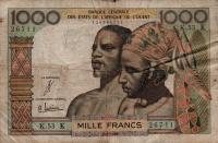 Gallery image for West African States p703Ke: 1000 Francs
