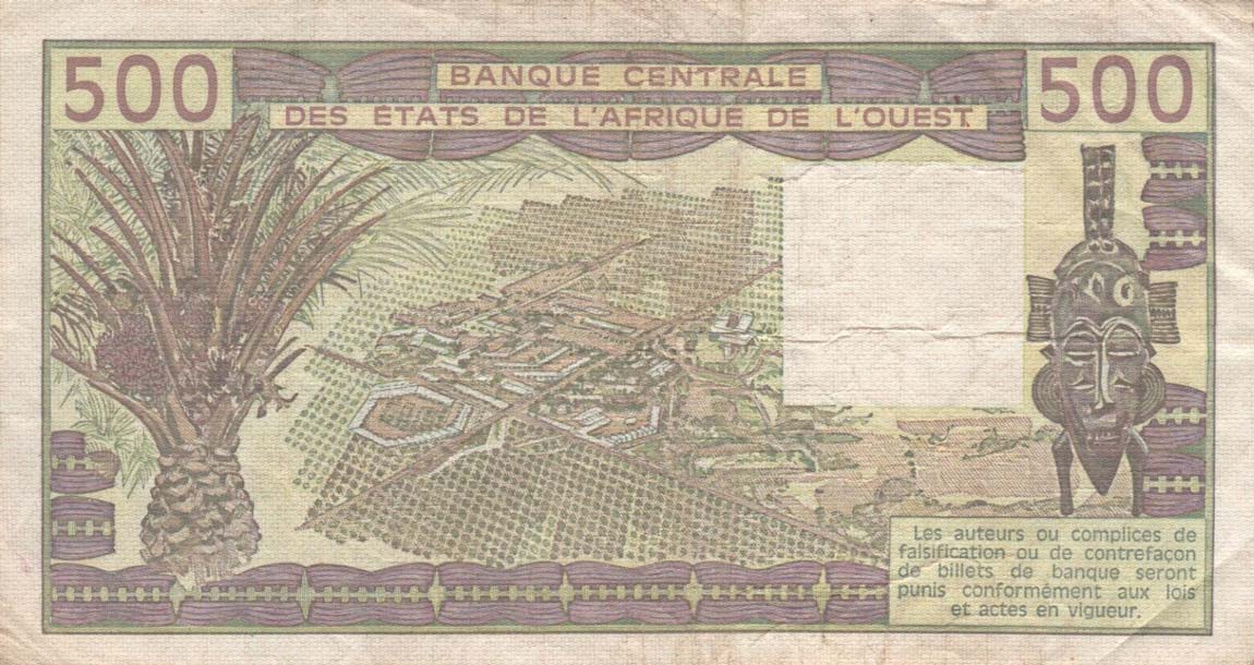 Back of West African States p706Kb: 500 Francs from 1981