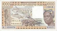 p707Kg from West African States: 1000 Francs from 1986