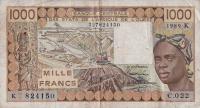 p707Ki from West African States: 1000 Francs from 1989