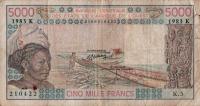 Gallery image for West African States p708Kg: 5000 Francs