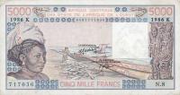 Gallery image for West African States p708Kk: 5000 Francs