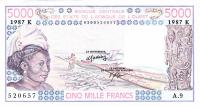 Gallery image for West African States p708Kl: 5000 Francs