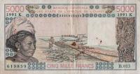 Gallery image for West African States p708Kn: 5000 Francs