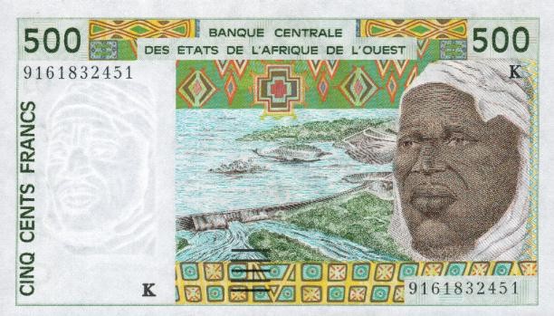 Front of West African States p710Ka: 500 Francs from 1991