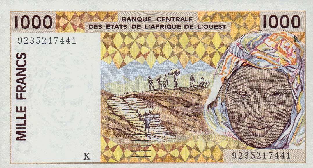 Front of West African States p711Kb: 1000 Francs from 1992
